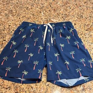 Chubbies Navy Palm Print Swim Trunks